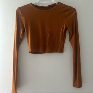 FALL Garage burnt orange long sleeve cropped shirt size XS